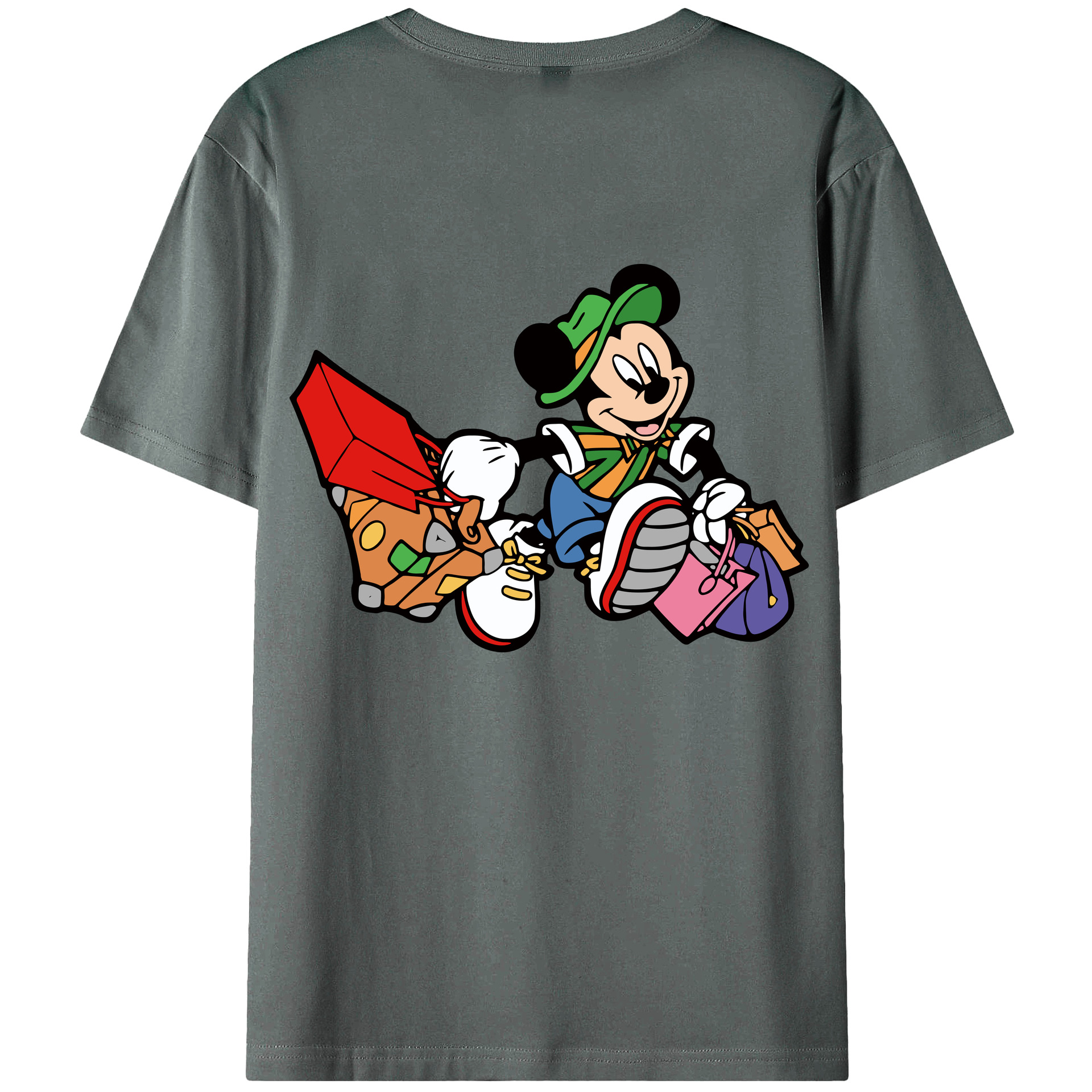 （画像用） ミッキーマウス Mickey Mouse 綿100％半袖Tシャツ（背面プリント）